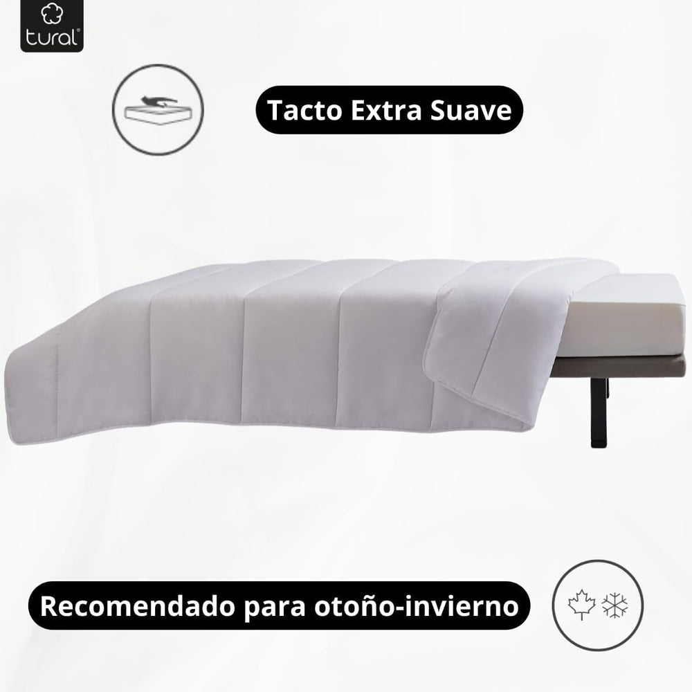 Tural - Couette 150 X 220 cm avec traitement Aloe Vera, garnissage fibres 300 G/M², douce, respirante, certifiée Oeko-Tex (blanc, lit 90 cm) Couettes et couettes Naty Shop