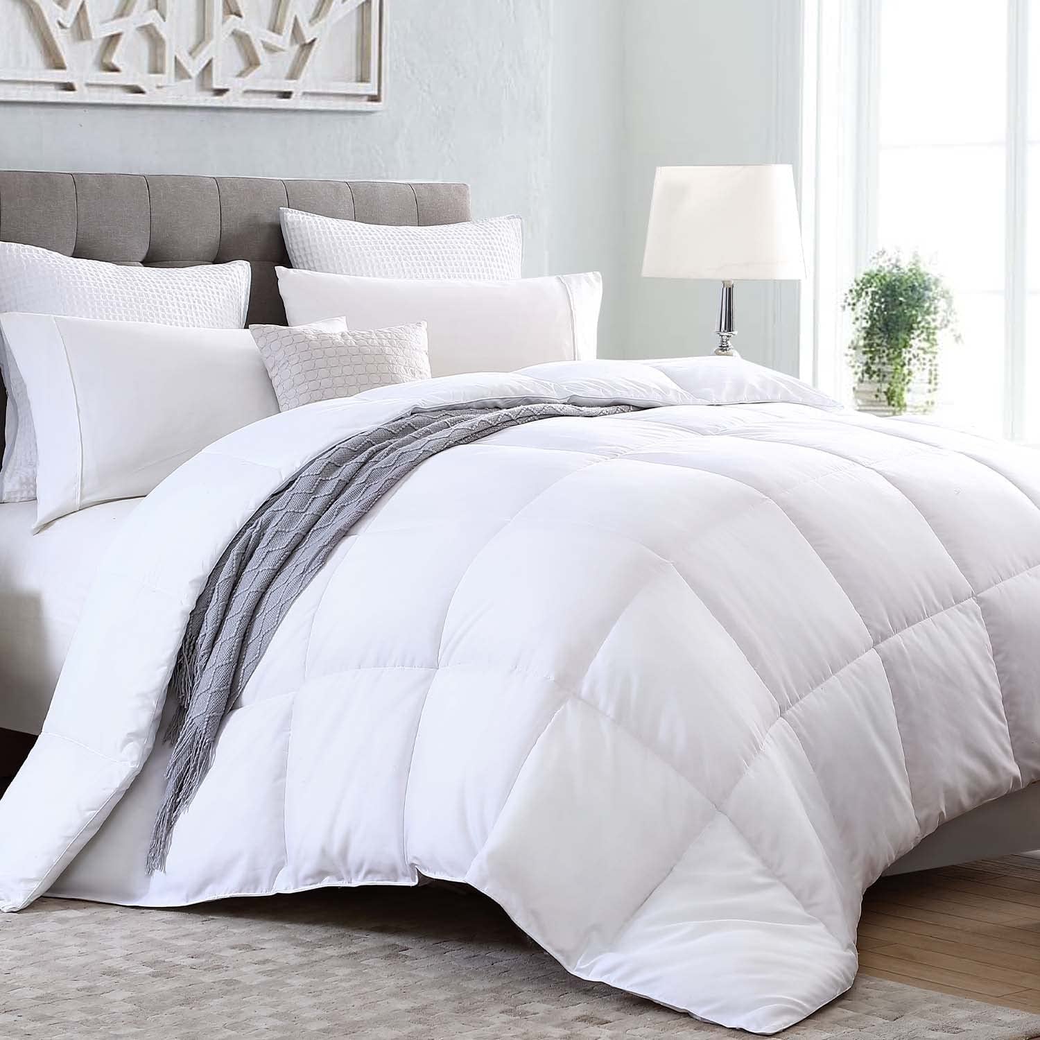 Kingsley Trend Couette alternative en duvet blanc pour toutes les saisons, toutes saisons, couette king size (2,6 m x 2,3 m), couettes et couettes douces et lavables en machine Naty Shop King White