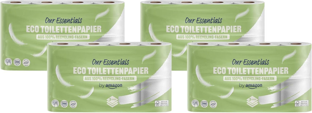 Par Amazon Papier toilette, 3 couches, 10 rouleaux (10 rouleaux, 1 paquet) 200 feuilles par rouleau, certifié Fsc