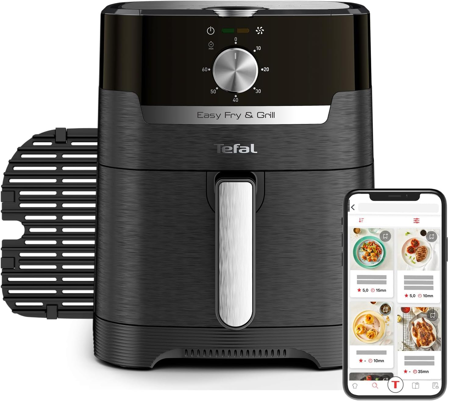 Tefal EY5018 Easy Fry & Grill Classic Friteuse à air, technologie 2 en 1 (Air Fryer et Grill), XL, 4,2 litres pour 6 portions, 1550 watts Électroménagers Naty Shop