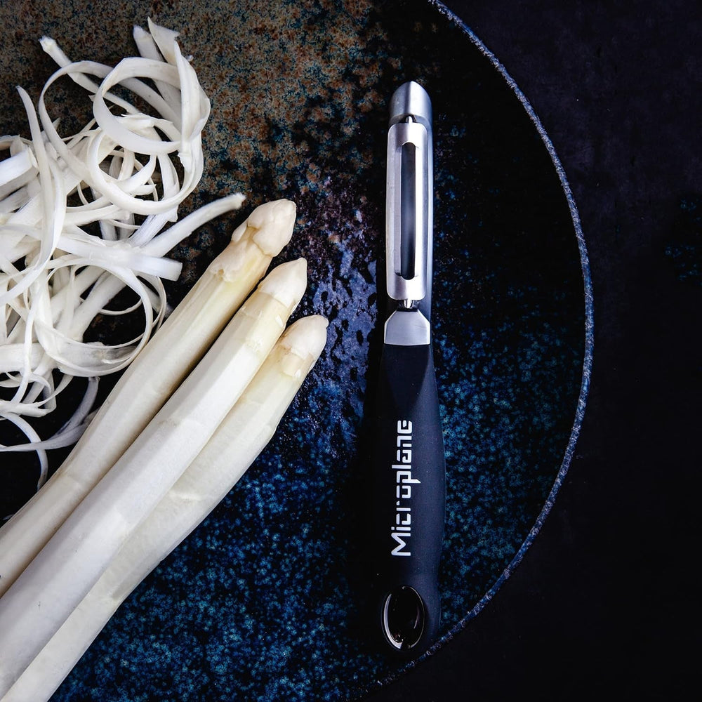 Naty Shop Microplane Éplucheur ambidextre professionnel à double lame en acier inoxydable
