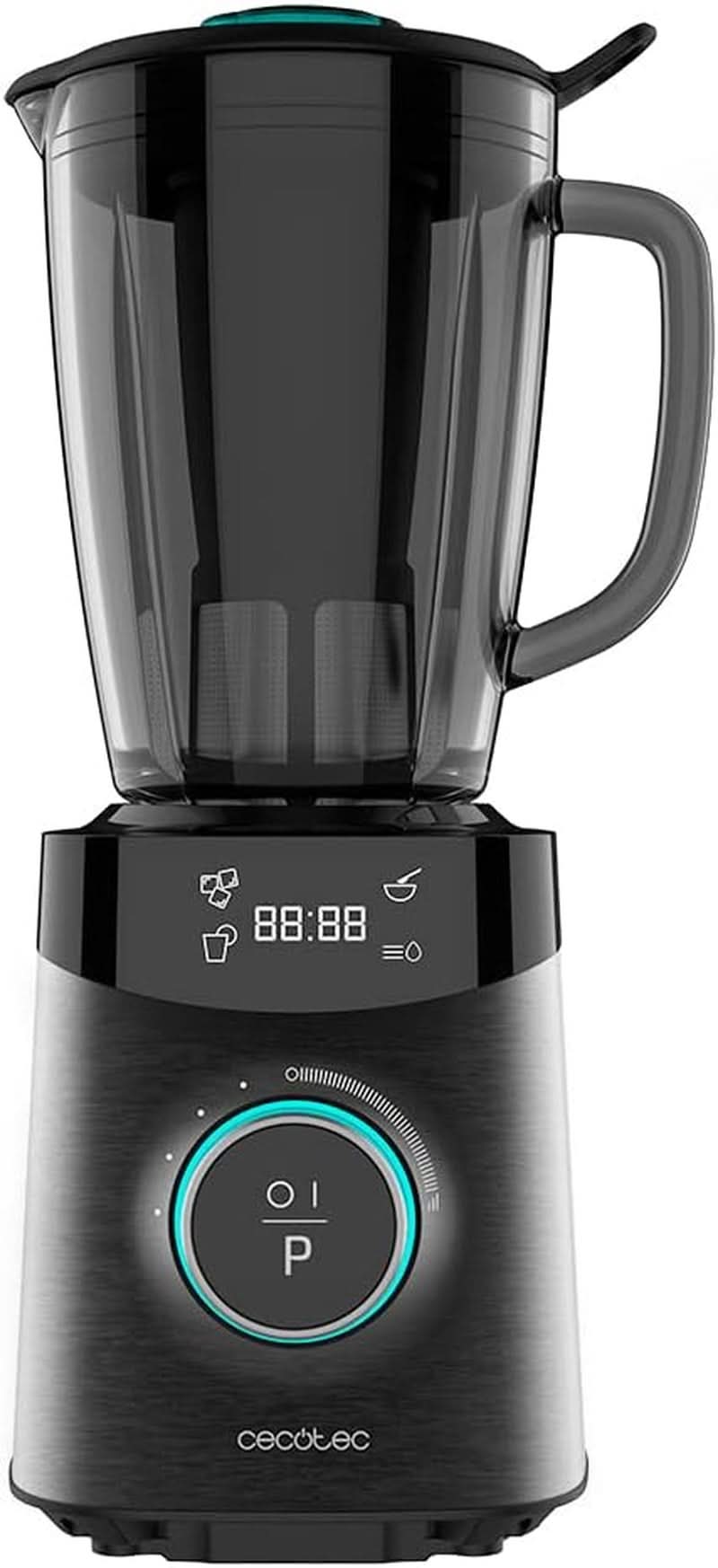 Cecotec Batteur sur socle Power Black Titanium 2200MAX Smooth, 2200 W Vitesse Maximale, 6 Klingen Aus Edelstahl, Fonction Ice-Crush, Fonction Turbo et Smoothie, Fonction Autoclean Kitchen Naty Shop Schwarz 2500 W | 1,8 L + nettoyage automatique