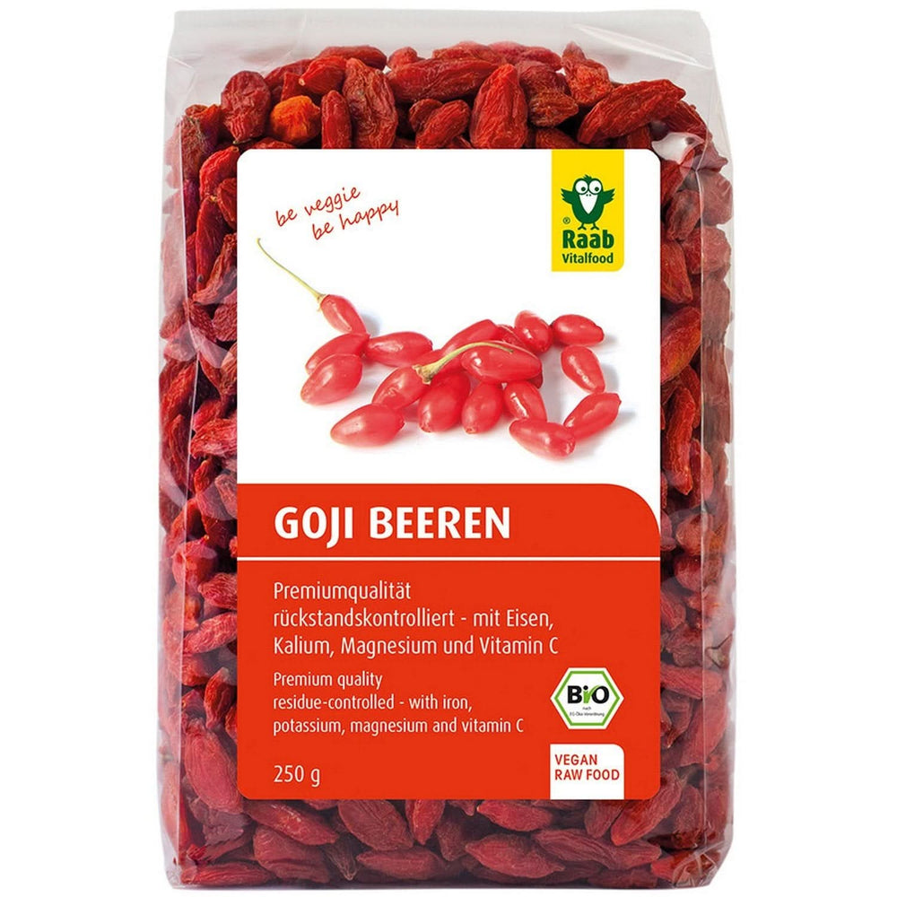Raab Vitalfood Baies de Goji Bio, qualité premium, 500 grammes Naty Shop produits déshydratés 250 grammes