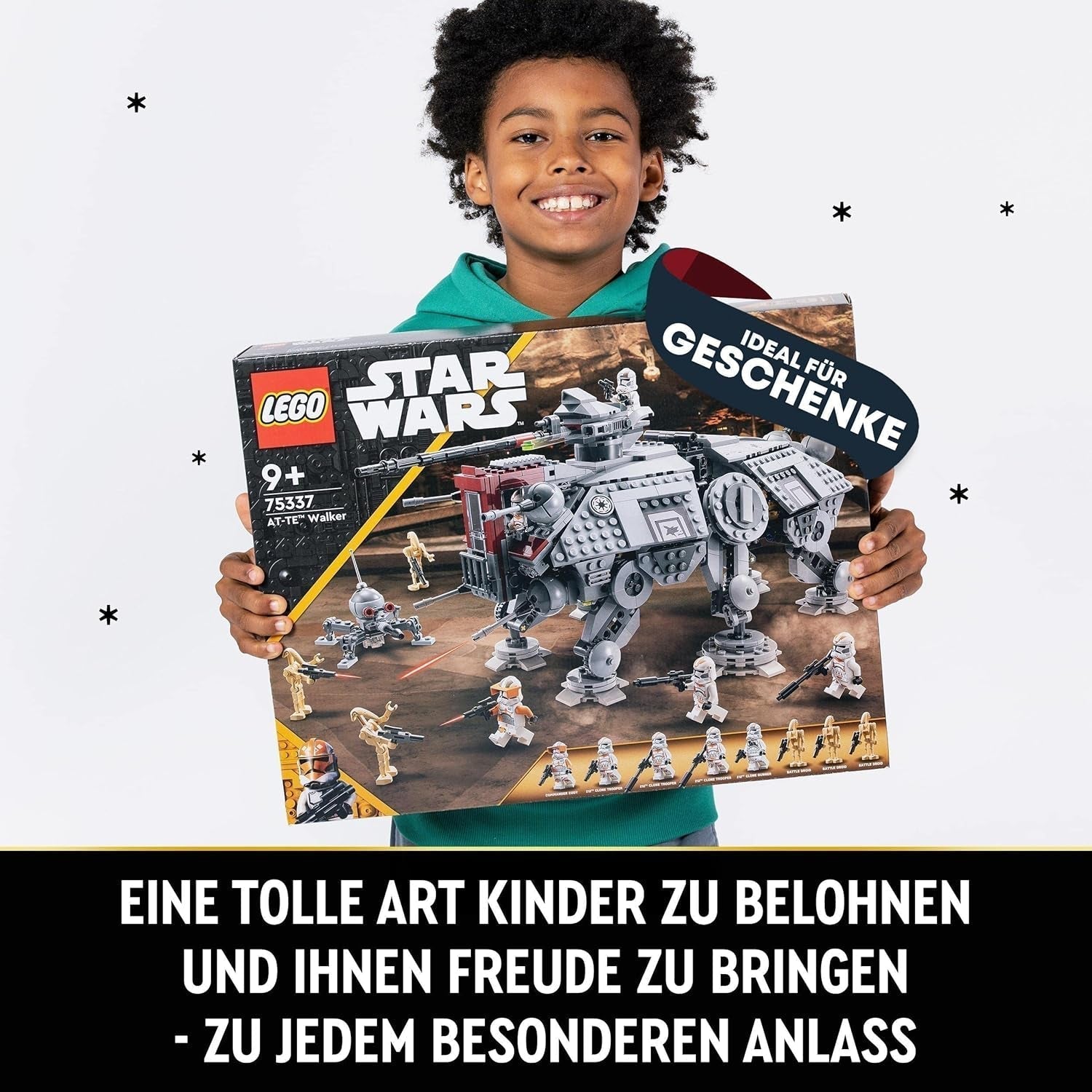 LEGO Star Wars At-Te Walker Mobile Toy Model Minifigure Set comprenant 3 soldats clones, des droïdes de combat et un droïde araignée nain 75337 Jeux de construction Besuche an LEGO-Store
