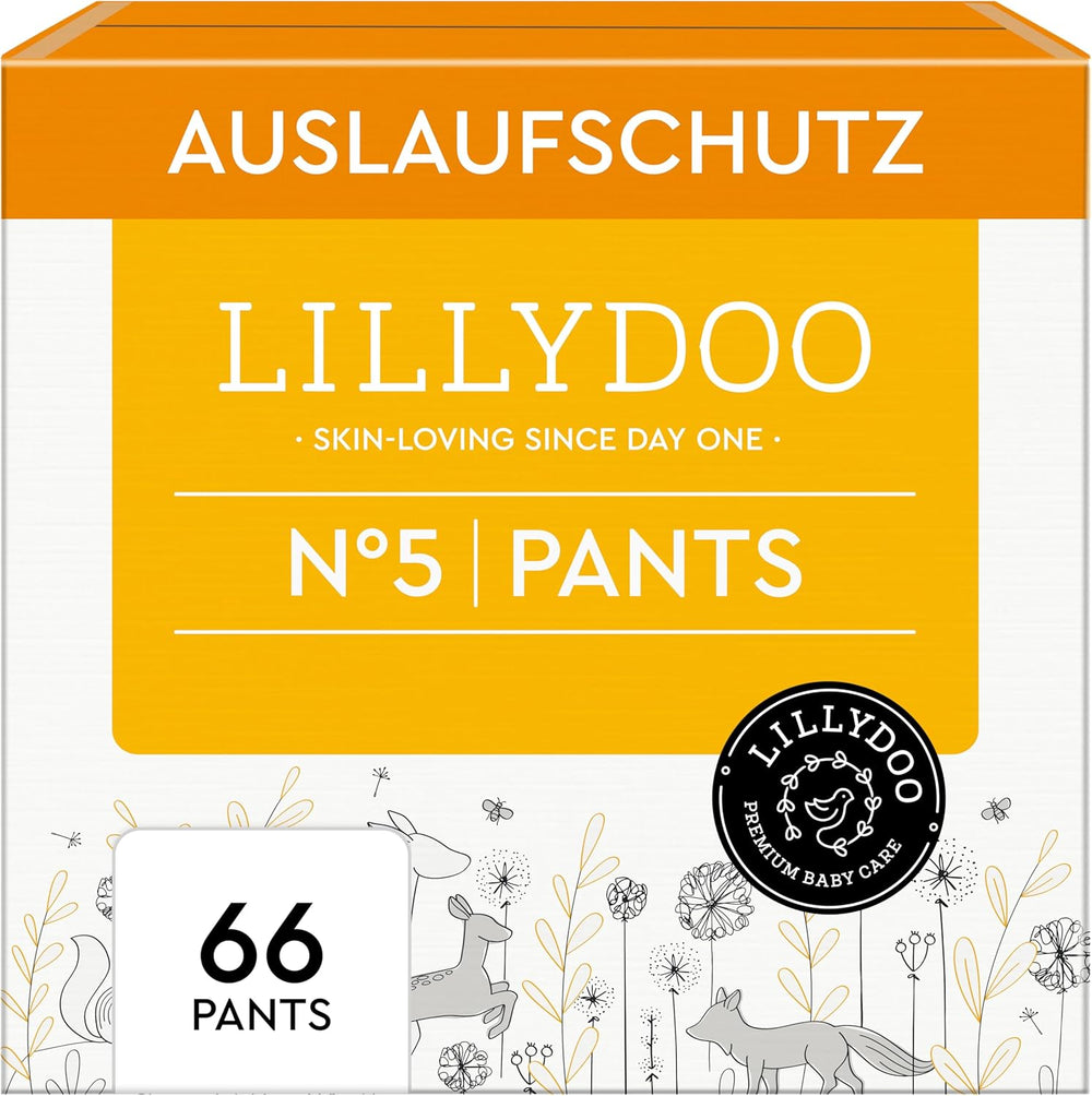 LILLYDOO Pantalons respectueux de la peau Taille 5 (12-17 kg) Boîte mensuelle (105 pièces)