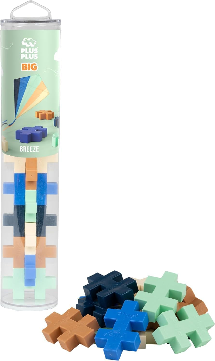 Plus-Plus 9603431 Kreativ-Bausteine Tube, Big Tropical, Geniales Konstruktionsspielzeug, 15 Teile, 38 cm