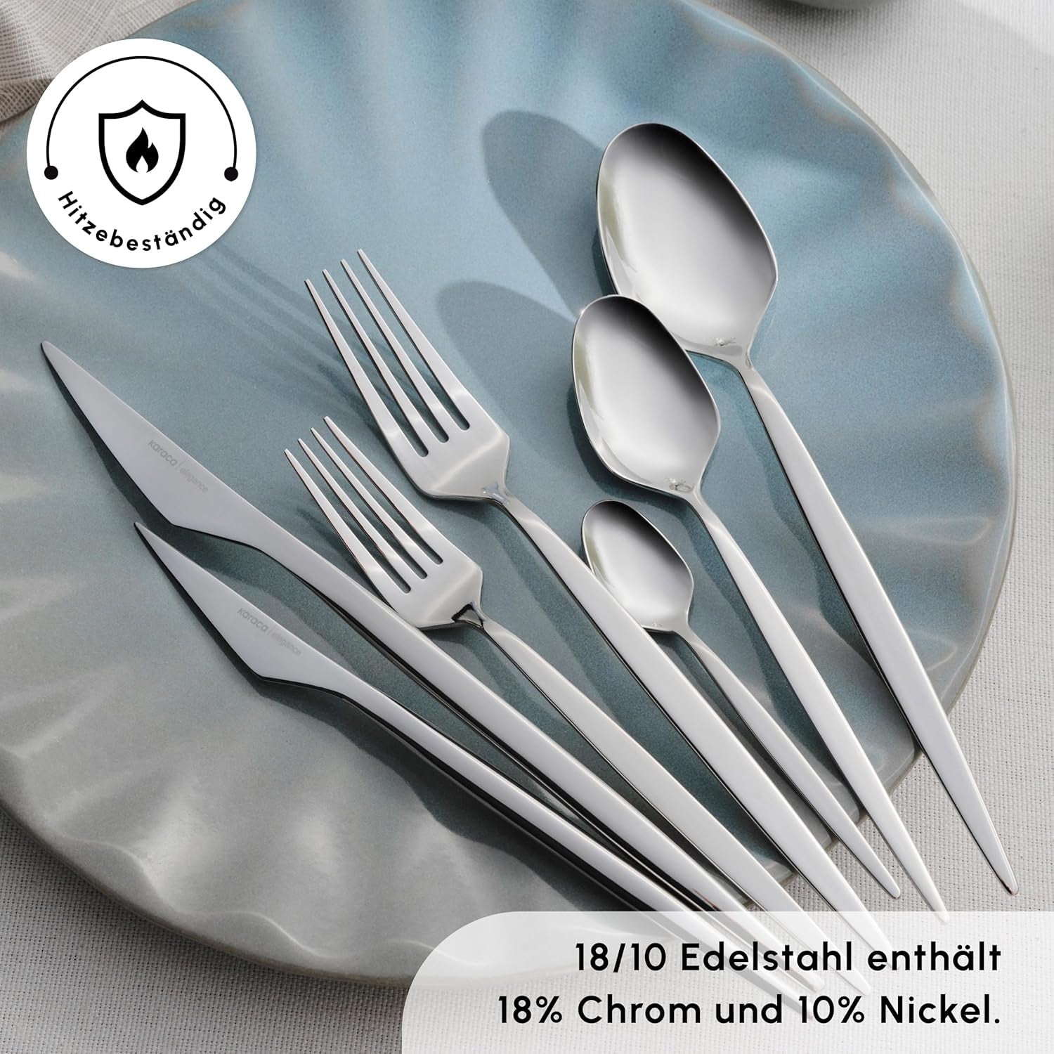 Set de tacâmuri Karaca Thor 84 piese cu cutie, oțel inoxidabil în cutie elegantă Bucatarie Naty Shop