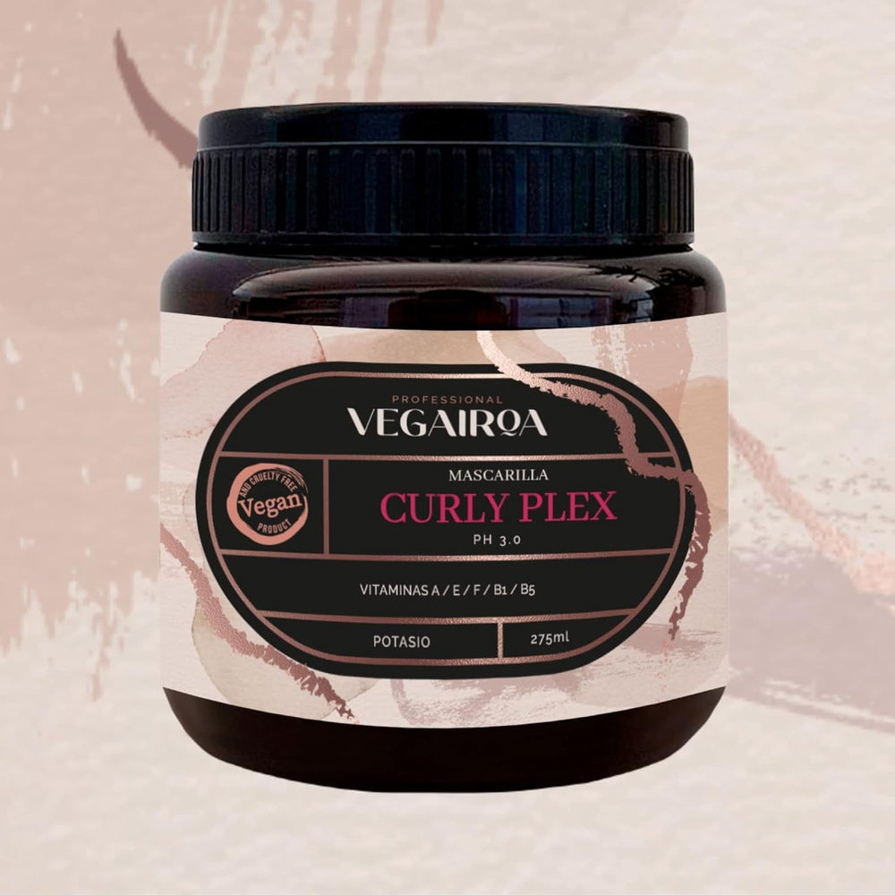 VEGAIROA - Curly Plex Mask - Masque pour boucles définies sans frisottis - Soin hydratant en profondeur - Pour cheveux bouclés ou ondulés - Produit de coiffure professionnel vegan - Masque Capillaire Naty Shop 300ml