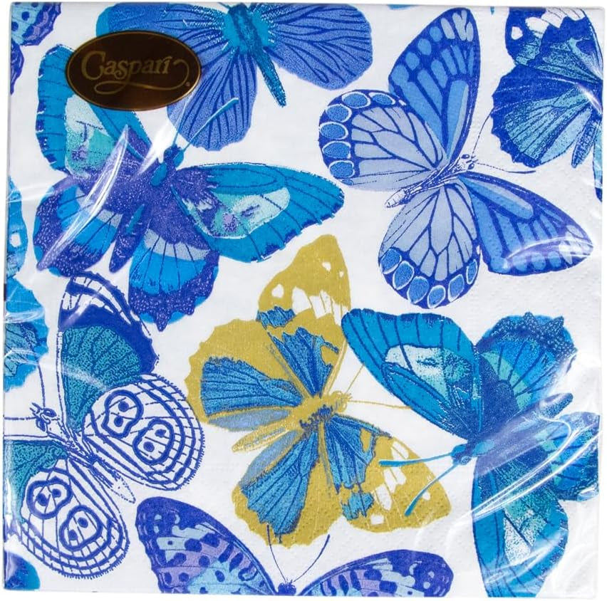 Serviettes papillon, bleues, 20 pièces par paquet
