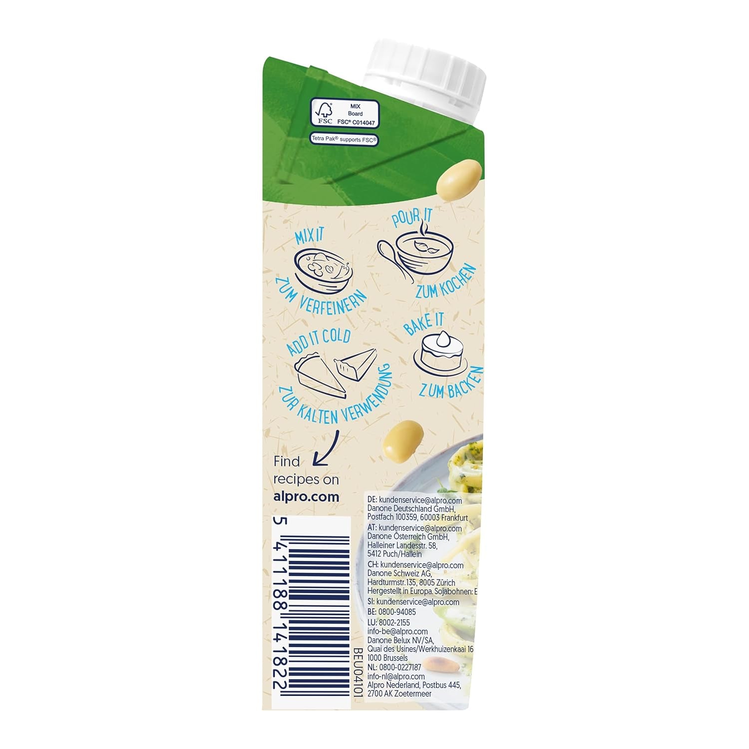 Alpro Bio Cooking Soya – Crème de Koch Vegan Bio – 15 x 250 ml