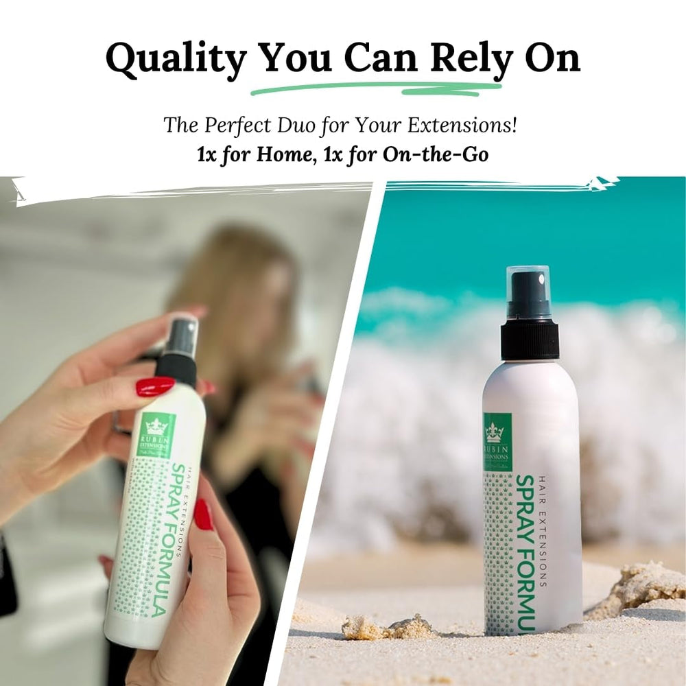 Spray biphasé pour l'entretien des extensions de cheveux humains | kératine, collagène et B5 hautement concentrés | protection et brillance pour extensions de cheveux naturels | idéal pour les extensions de cheveux humains et les tresses de cheveux humains | Pack de 2 produits démêlants pour cheveux Naty Shop