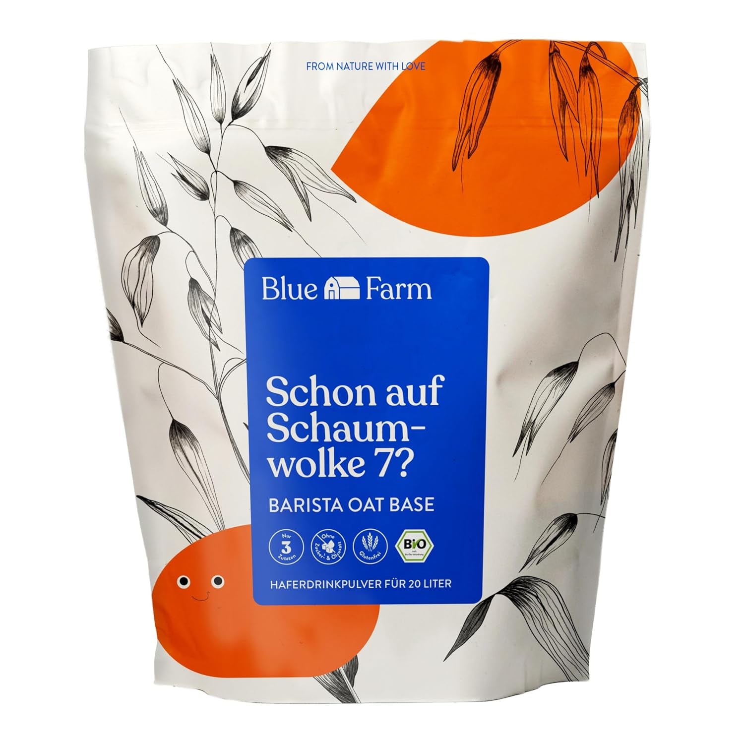 Blue Farm Barista Oat Base für bis zu zu 8L zum selbermischen – Bio Haferdrink Barista Edition – Milchalternative sans Zusatzstoffe und Zuckerzusatz – Vegan et Glutenfrei – 90% weniger Verpackungmüll