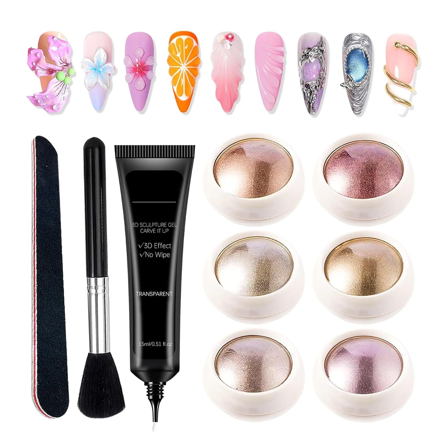 GZSY Nail Art Strasssteine ​​​​Nagel Perlen Weiß 12Raster Nagel Charms Nageldesign Zubehör Perle Nail Art