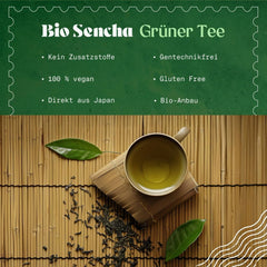 Thé Sencha japonais Naturalebio - 200 g Thé vert bio - Thé vert Sencha 100% pur et naturel - feuilles en vrac de la première récolte - produit biologique cultivé au Japon