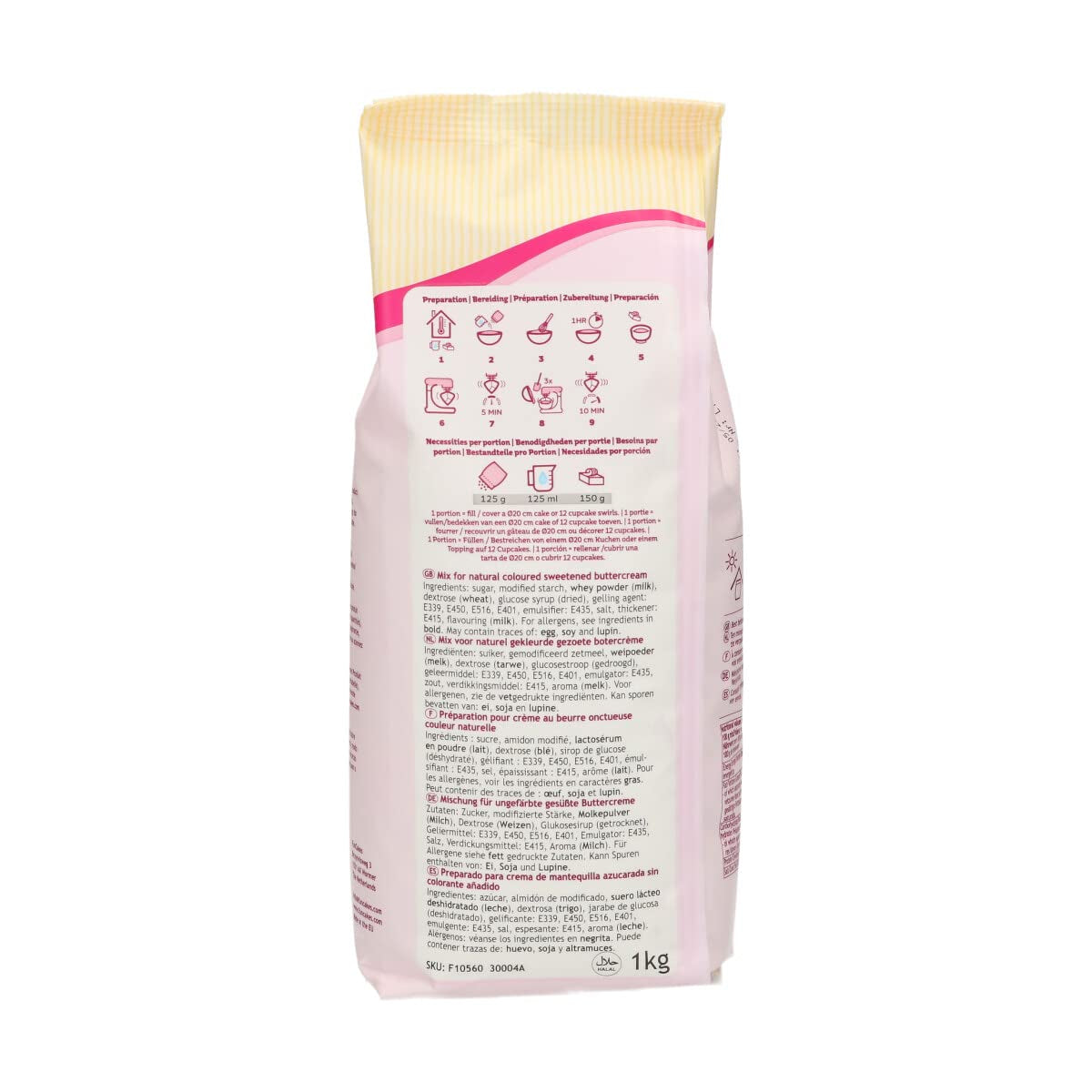 Funcakes Mix Für Buttercreme: Einfach Zu Berübenen, Cremig, Perfekt Zum Dekorieren, Abdecken Und Füllen Von Kuchen, Belag Auf Cupcakes, Halal., 1 Kg Mélange pour la pâtisserie et la cuisine Naty Shop