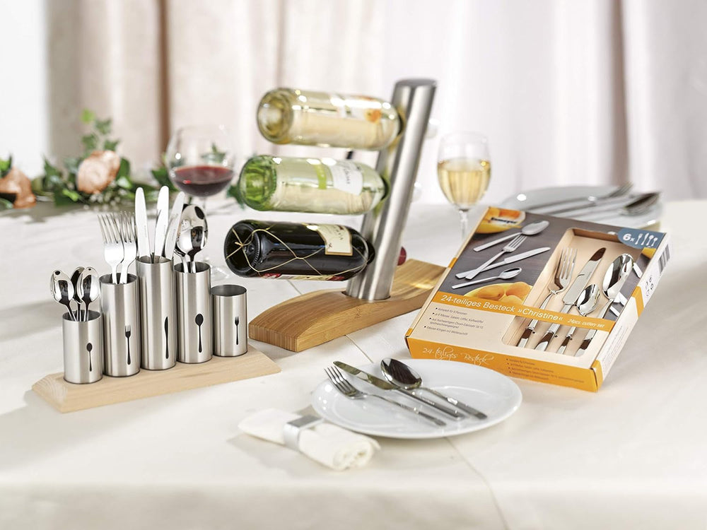 Porte-couverts en acier inoxydable, 1 paquet, argent Naty Shop Kitchen