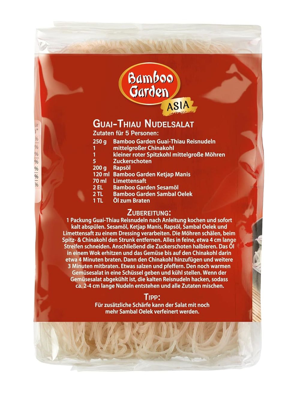 Nouilles de riz Guai Thiau Bamboo Garden, 250 g (le design de l'emballage peut varier)