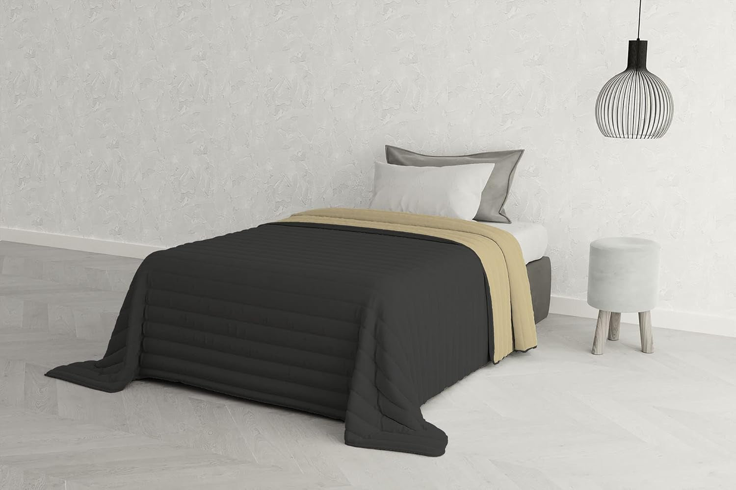 Literie italienne Estivo lit simple, lin, Aqua, 170 X 270 Cm