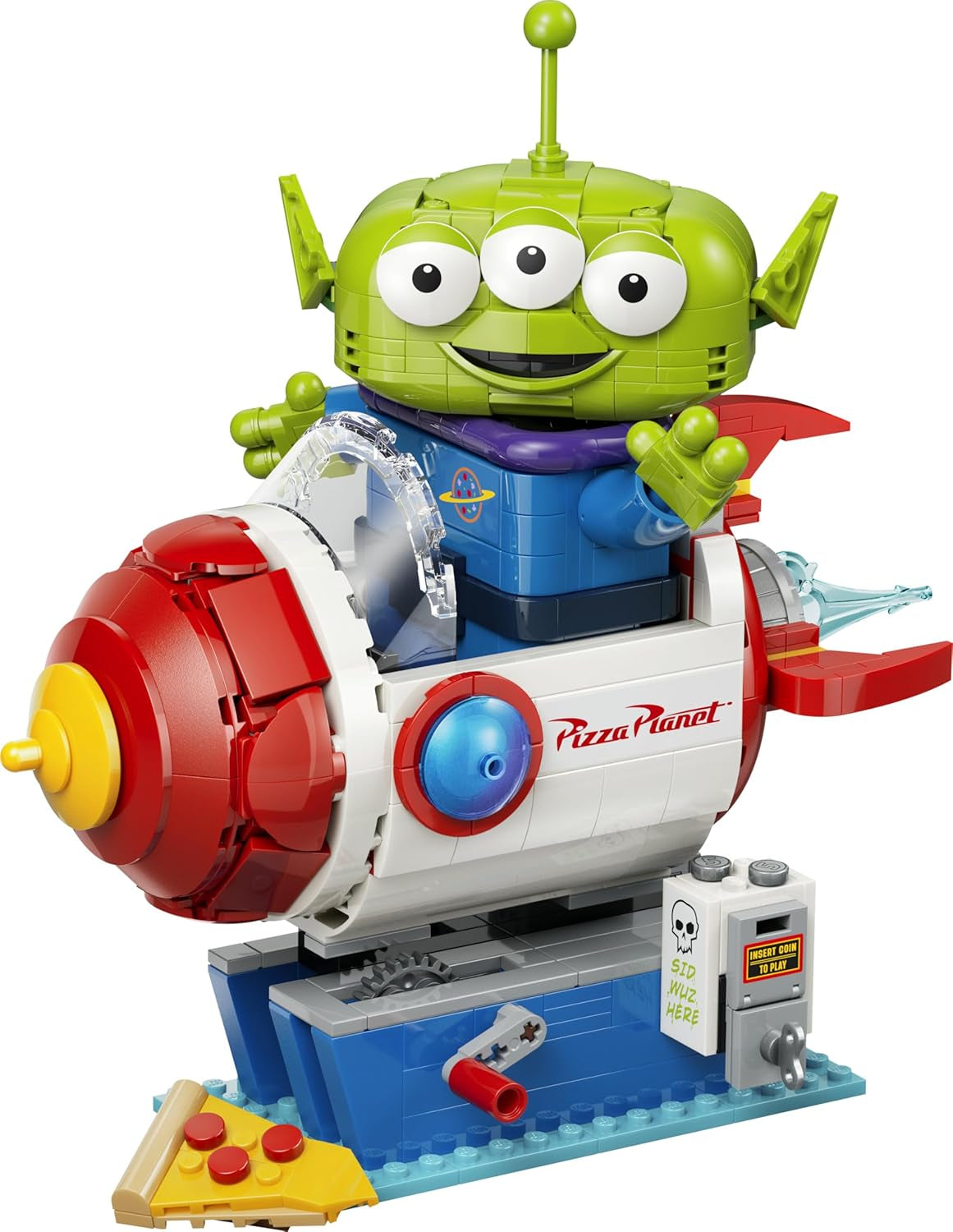 LEGO Disney and Pixar Toy Story Alien mit Pizza Planet Raketenfahrt - Raumschiff Spielzeug mit Alien Figur als DIY Deko - Geschenk für Jungen und Mädchen ab 9 Jahren sowie Toy Story Fans - 43307