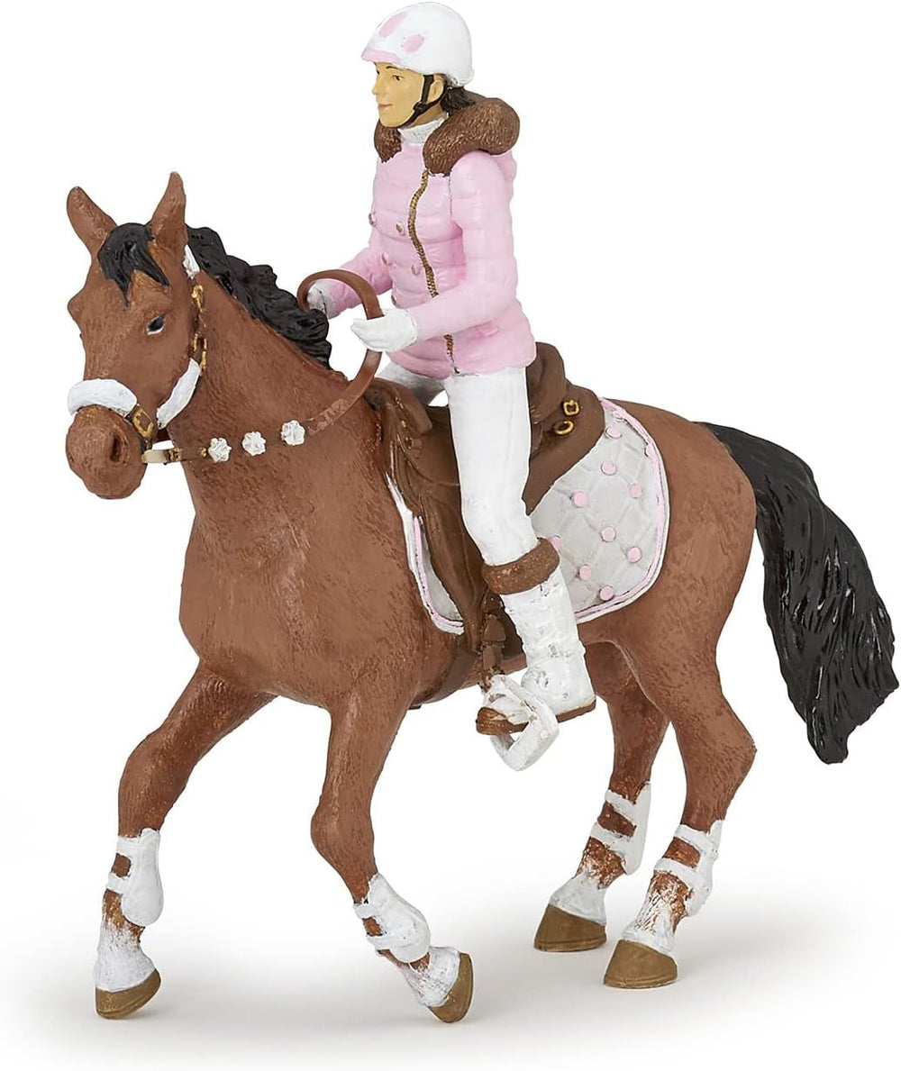 PAPO - Figurine Cheval - Rider Fashion Winter, passion de l'équitation, jouet pour enfants à partir de 3 ans. Figurines Naty Shop