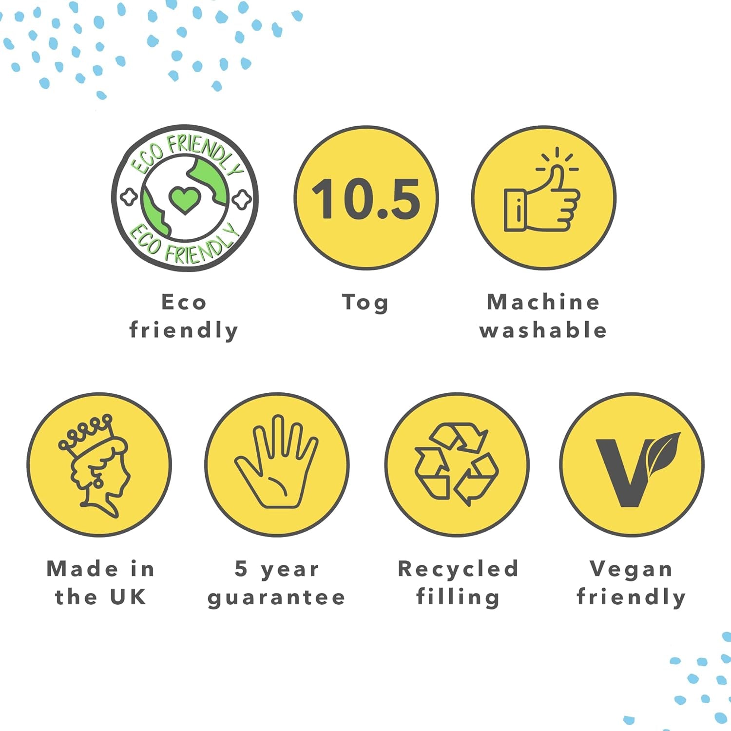 Couette Just Right Snug, 10,5 tog, fibres creuses, blanc, lit double Couettes et couettes Naty Shop