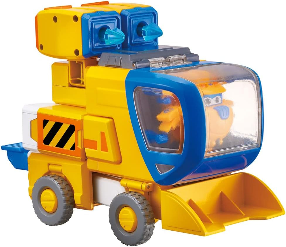 Super Wings EU750322 - Transformation du nouveau costume de robot Donnie, env. Grande figurine d'action de 23cm pour enfants, jouet Transformable, avion et Robot, figurines d'action jaunes, boutique Naty