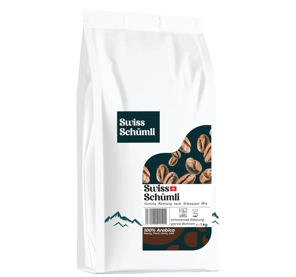 Schwiizer Schüümli Swiss Schümli en grains de café 1kg, intensité 2/5, acidité 1/5 - pour le vrai plaisir du café Cafea Naty Shop
