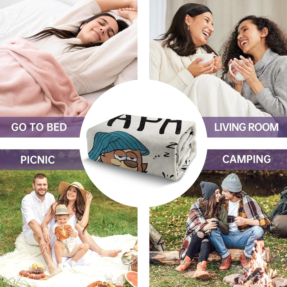 Musaecoin cadeau papa, cadeau d'anniversaire papa, idées cadeaux pour papa, cadeaux pour papa, couverture en flanelle de 50 à 60 pouces, cadeau de Noël pour papa, cadeau de fête des pères Lits et couvertures musaecoin