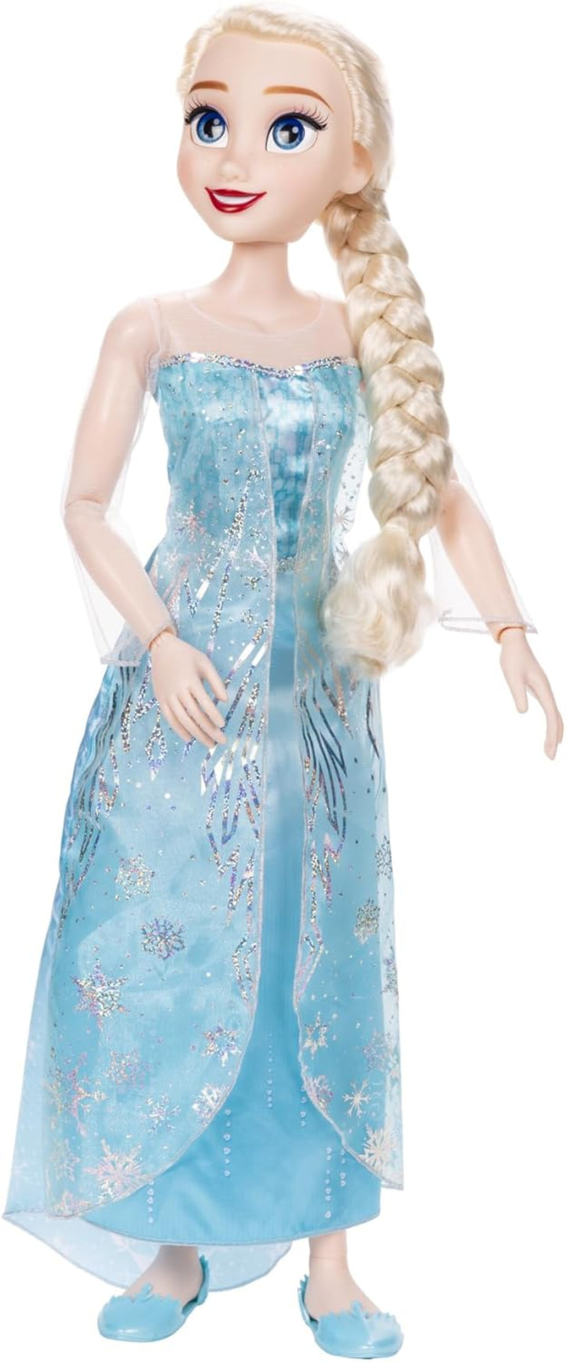 Disney Frozen Playdate Elsa Poupée géante 80 cm par Jakks Pacific Poupée entièrement articulée avec 11 points d'articulation comprenant une brosse à cheveux et des accessoires