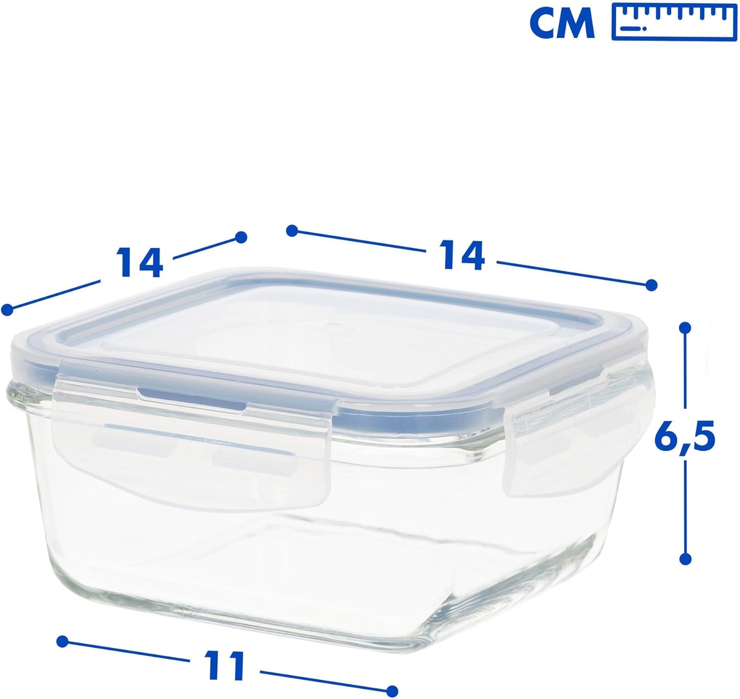 Max Home Lot de 8 récipients hermétiques en verre pour micro-ondes Boîte à lunch en verre Récipients alimentaires refermables 550 ml Couvercles transparents Récipients alimentaires (16538) Boîtes de conservation des aliments Naty Shop