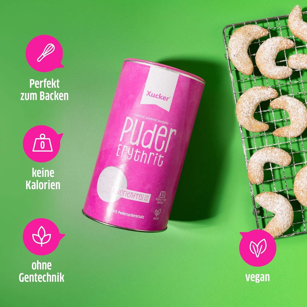 Xucker Sucre en poudre Erythritol - Substitut de sucre sans calories, 600 grammes Édulcorants Naty Shop