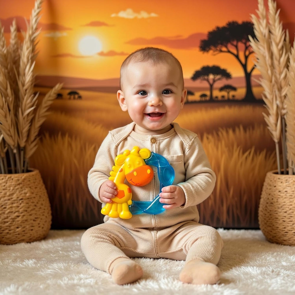 Playgro Jerry Giraffe Anneau de dentition - Anneau de dentition pour bébé - Anneau de dentition en silicone - Anneau de dentition en silicone - Aide à la dentition - Silicone - Anneau de dentition pour bébé - Coloré