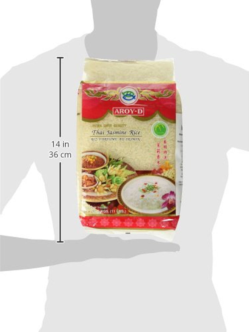 Riz parfumé Aroy-D, riz à grains longs 100%, 1 paquet (1 x 5 kg)