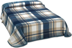 MANTAS MORA Couverture imprimée, grand volume, 100% polyester, 450 G/M², douce, pour automne/hiver, Design Harmony K60, 260 X 240 cm, pour lits de 160/180 cm, bleu Couettes et couettes Naty Shop Bleu 260X240Cm - Cama De 160/180Cm