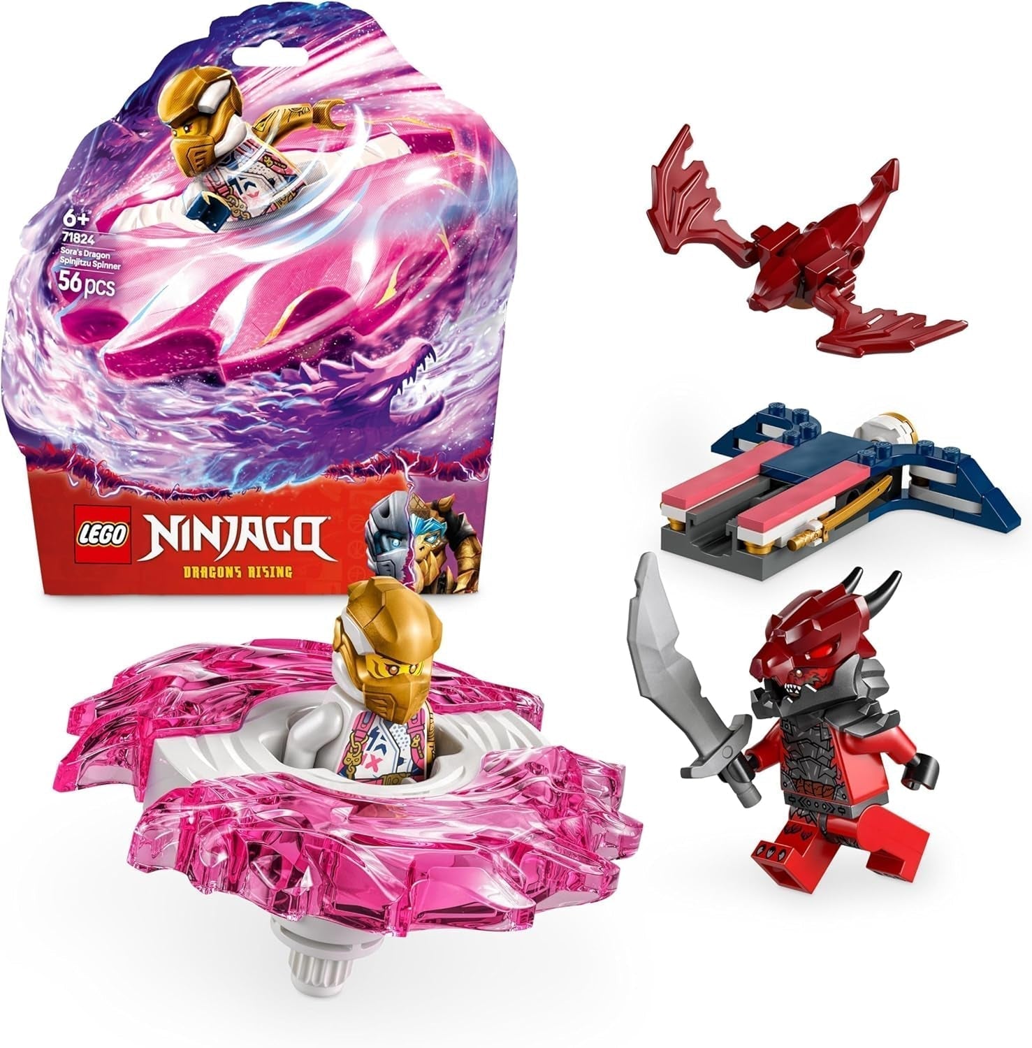 LEGO NINJAGO Le dragon Spinjitzu de Sora - Jouet Ninja d'action avec 2 figurines - Petit ensemble de jeu pour enfants - Idée cadeau pour garçons et filles de 6 ans et plus 71824 Ensembles de construction Besuche den LEGO-Store Default Title