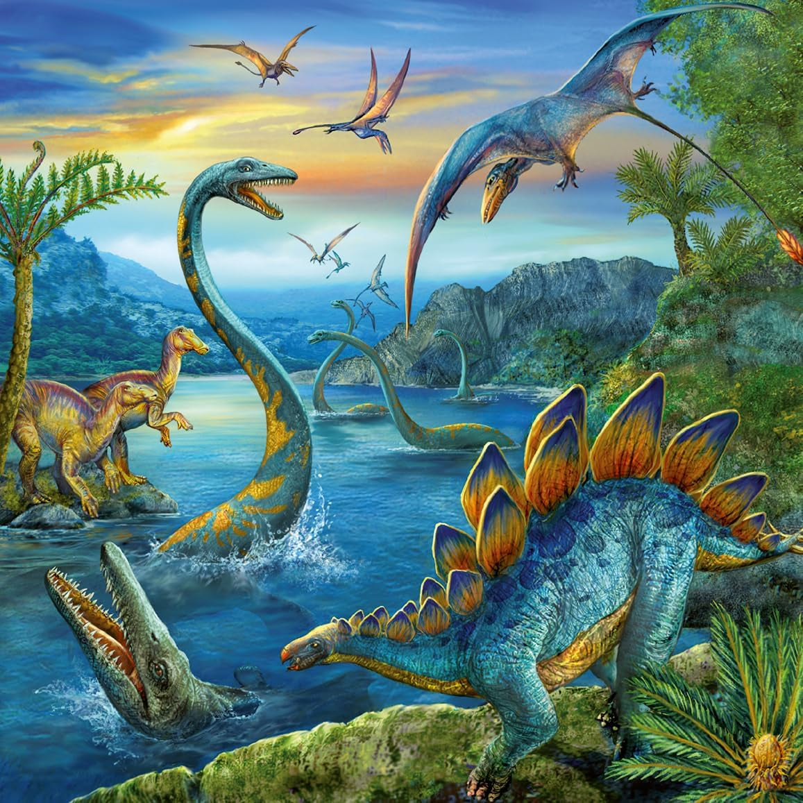 Ravensburger Puzzle pour Enfants - 09317 La Fascination des Dinosaures - Puzzle 3X49 pièces pour Enfants de 5 Ans et Plus Puzzle Naty Shop