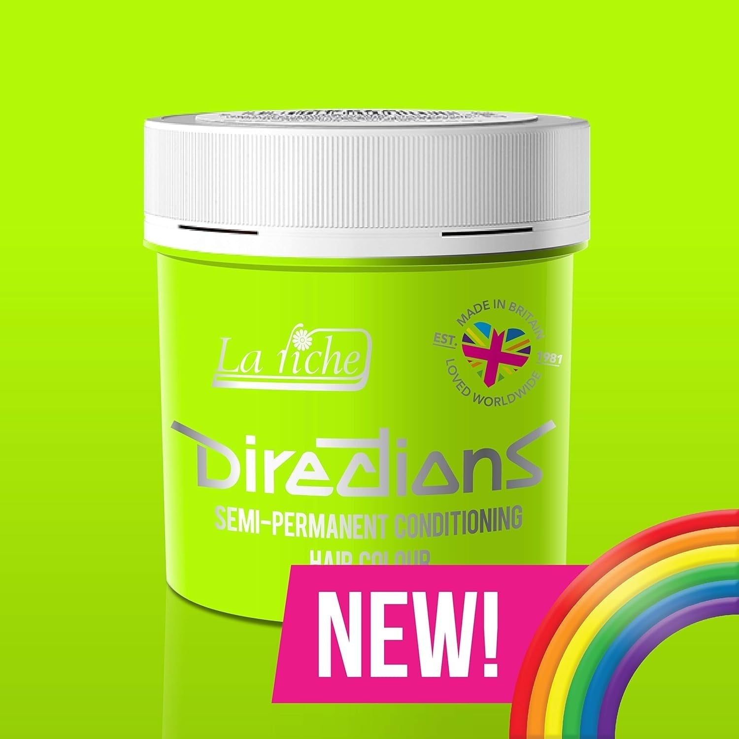 Directions Coloration Semi-permanente 88 ml - Orange Fluorescent Coloration capillaire Naty Shop Vert Fluorescent 88 Ml (pack de 2)