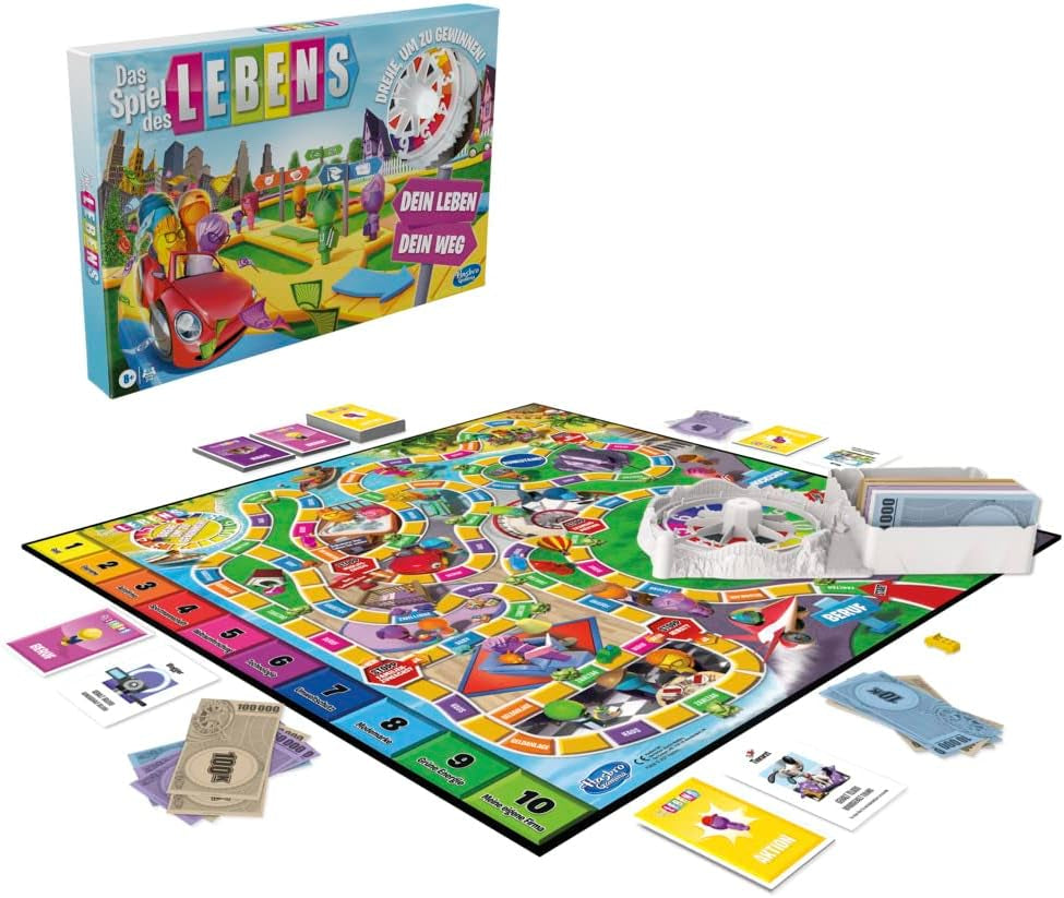 Hasbro Game of Life Jeu de société familial pour 2 à 4 joueurs, à partir de 8 ans, avec crayons