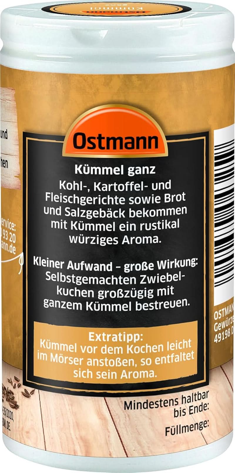Ostmann - Cumin entier, 35 grammes Condimente Naty Shop