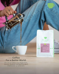 Café - Serena I 100% Arabica - entkoffeiniert I Kaffeebohnen 250g I Moka Kanne, Siebträger, Vollaautomat, Brühkaffee & French Press mit schokoladig, nutig, süßen Aroman I miltre Röstung