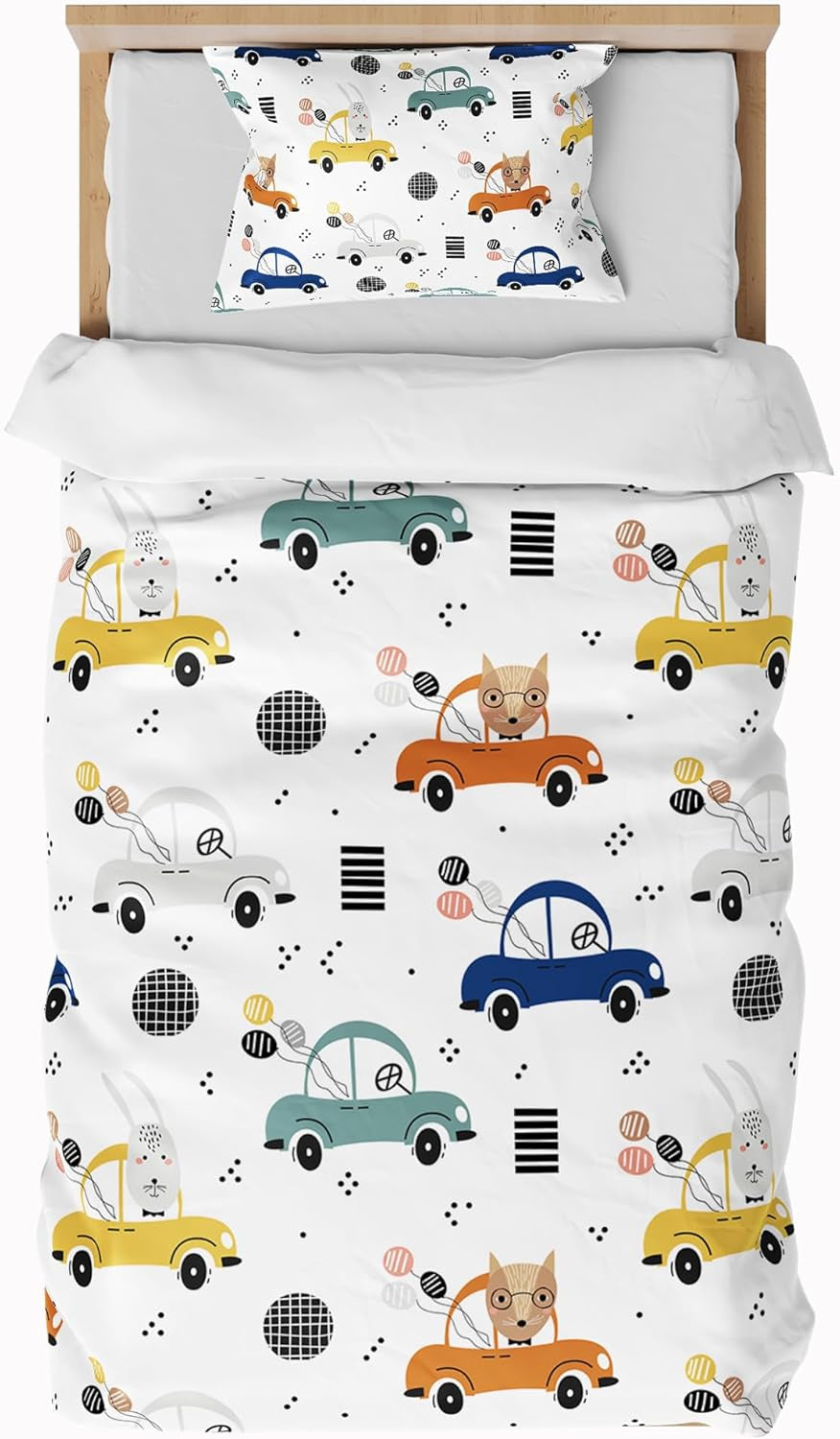 Linge de lit pour enfants, garçons, différents modèles, avec fermeture éclair, microfibre polyester Linge de lit - enfants Naty Shop Auto 100X135 Cm + 40X60 Cm