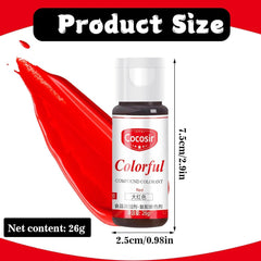Colorant alimentaire rouge, colorant alimentaire concentré 26 g, colorant alimentaire à base d'huile, colorant alimentaire concentré sans sucre, colorant alimentaire liquide pour pâtisserie – pour beurre de cacao, crème au beurre