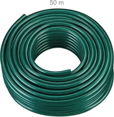 Furtun de grădină Relaxdays 50 m, furtun universal de apă, 1/2 inch, fabricat din PP, pentru udarea straturilor de flori și a peluzelor, verde închis, verde
