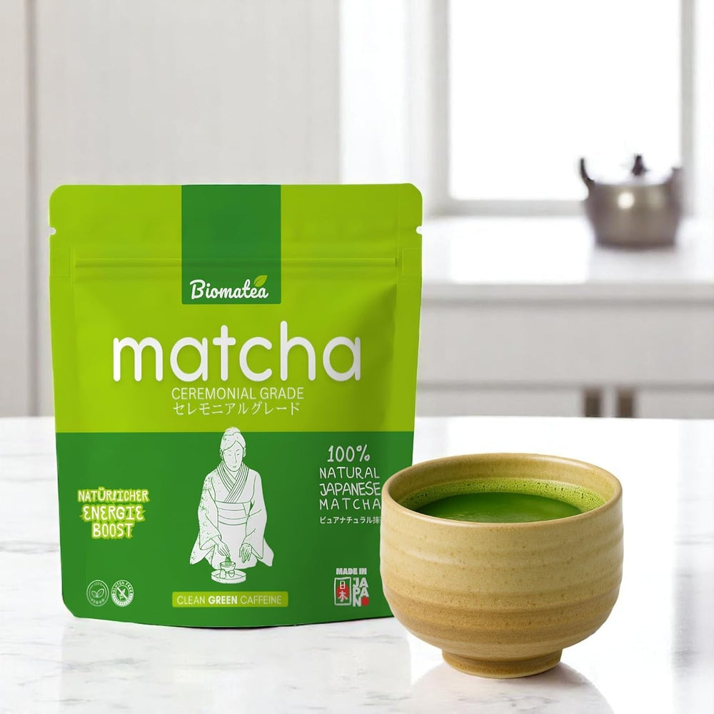 50 g de matcha de qualité cérémonielle du Japon – 100 % naturel, sans pesticides et testé – moulu sur pierre – poudre de thé japonais Moegi Matcha Premium