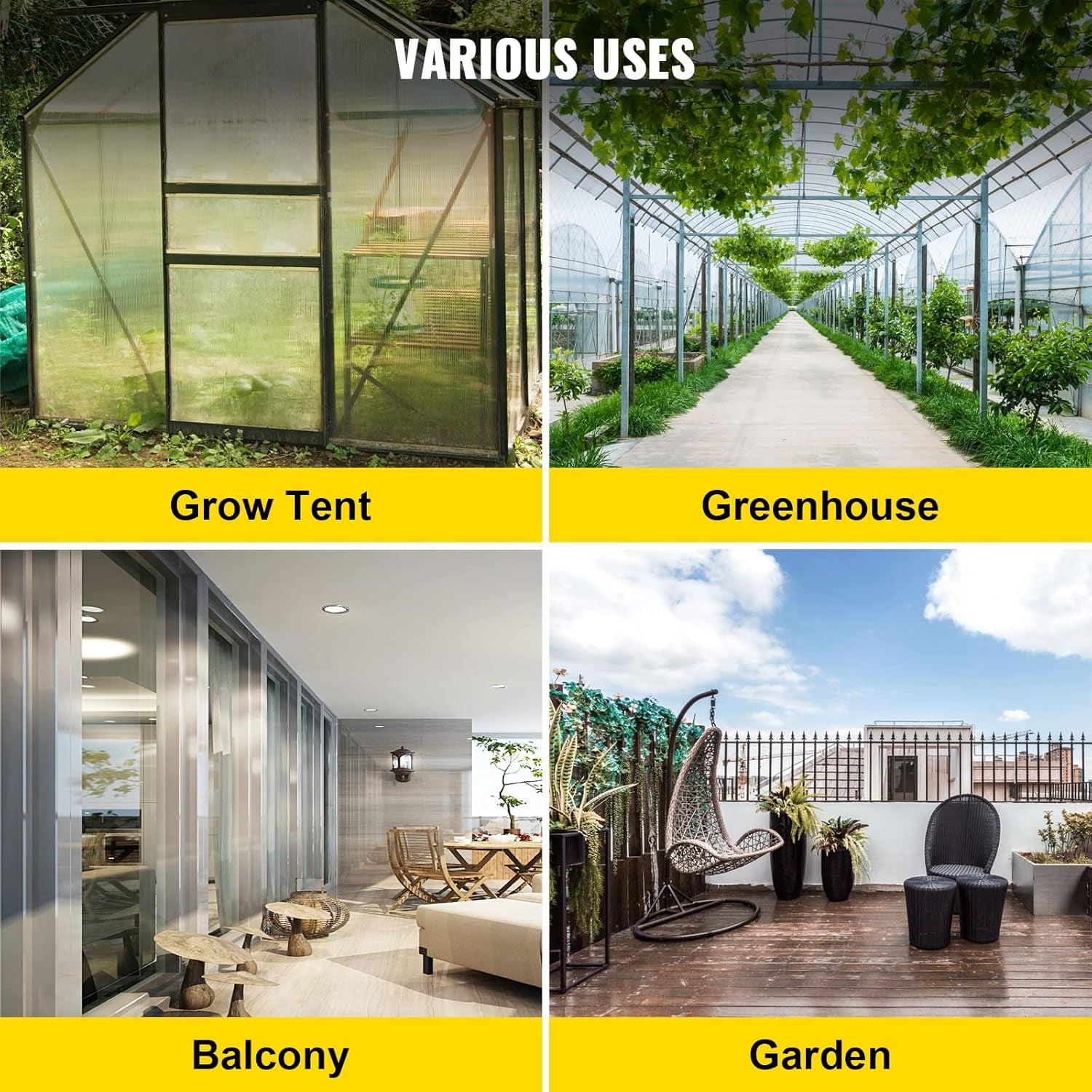 VEVOR DWC Système de culture hydroponique, systèmes de culture hydroponique, culture en eau profonde 4 seaux de 20 litres, système DWC avec pompe à air, pierres à air et indicateur de niveau d'eau pour légumes à feuilles