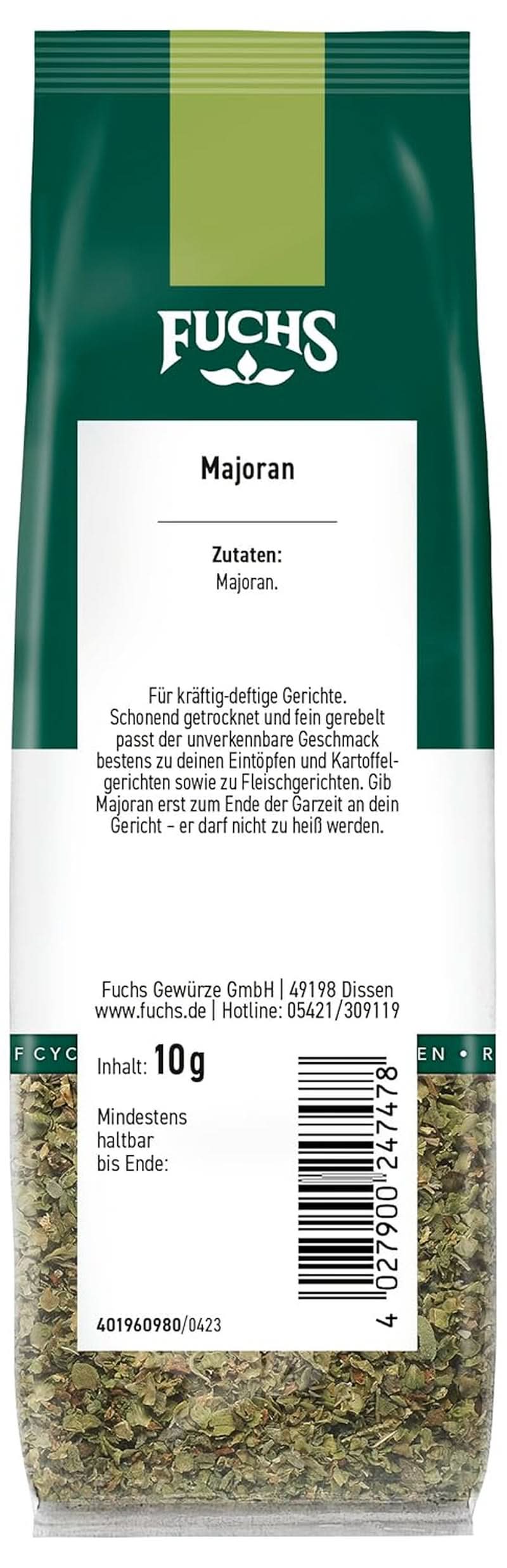 Fuchs - Marjolaine, 10 grammes Condiments Naty Shop