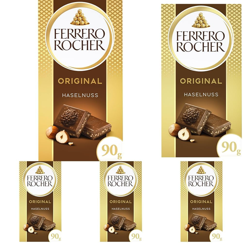 Barre Ferrero Rocher - Chocolat Blanc aux Noisettes - Cadeau de Saint Valentin pour Elle et Lui - 1 Barre de Chocolat x 90g