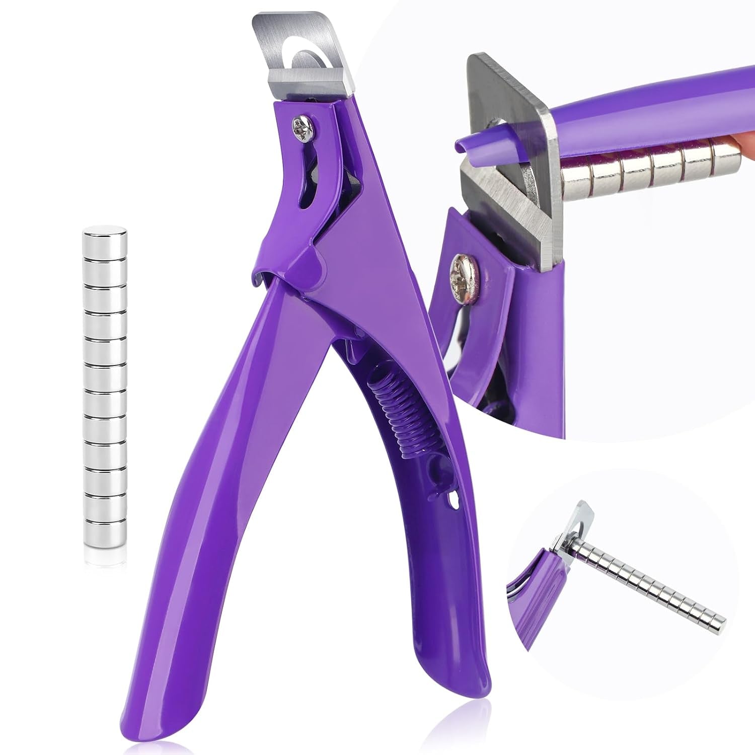 Saviland Unghiere Manichiură Cutter Cutter Cu 15 Magneți, Unghii cu Gel Unghii Trimmer Manichiură Unghii Cutter pentru Unghii Artificiale Unghii cu Gel Unghii Acrilice Unghii Unghii False (Roșu Roșu)