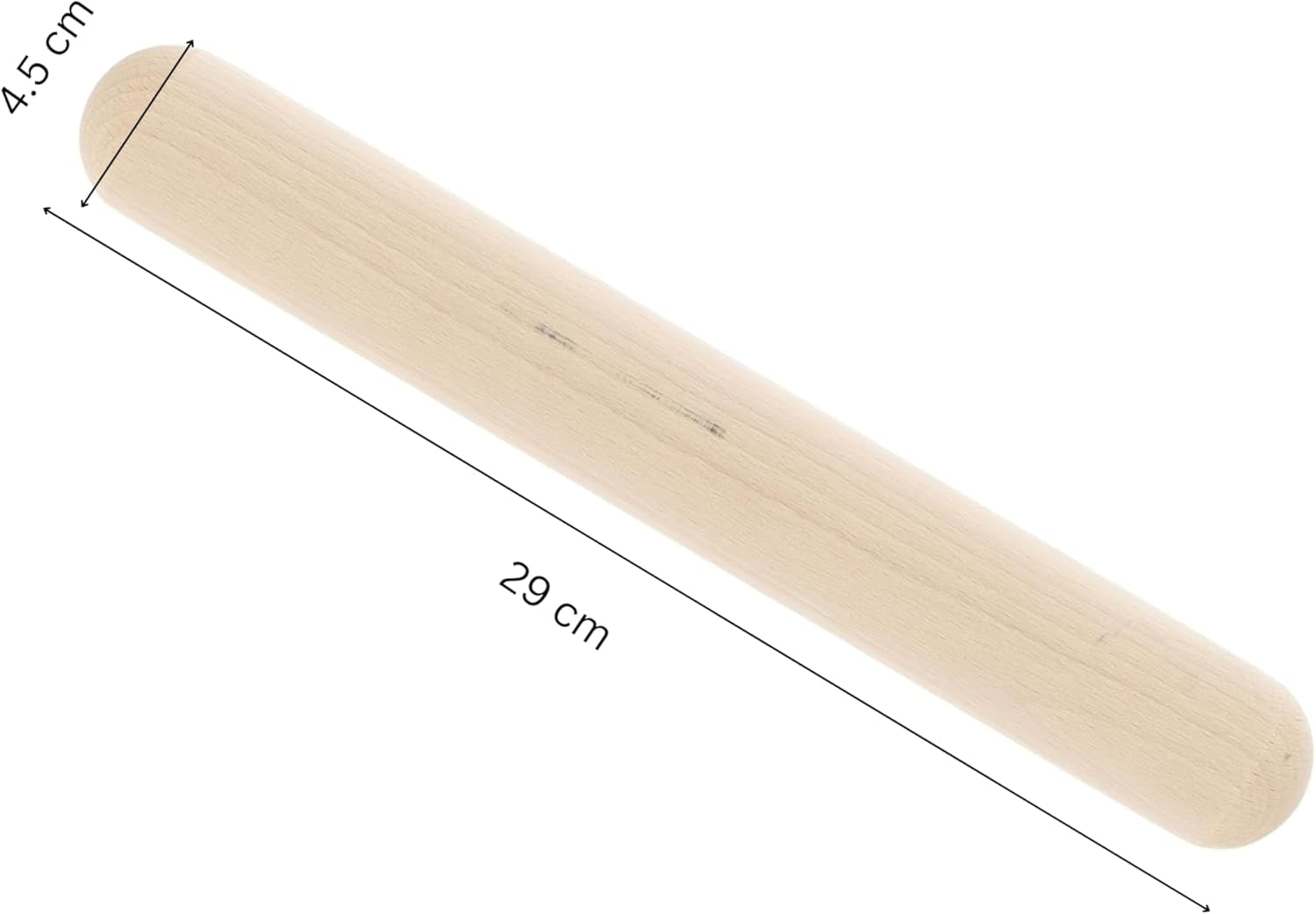 Rouleau à pâtisserie en bois Chef Aid - 28,5 cm - Rouleau à pâtisserie classique en bois massif - Pour pâtisserie, pain et fondant - Sans BPA, durable et facile à nettoyer
