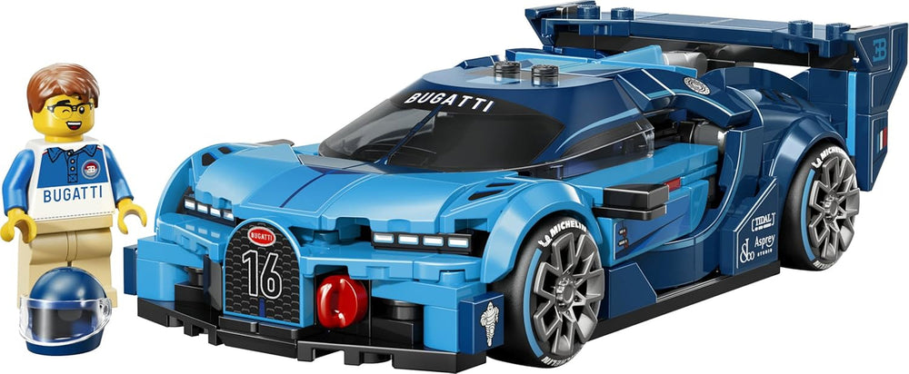 LEGO Speed Champions Bugatti Vision Gran Turismo Hypersportwagen - Modellbau mit sammelbarer Fahrer Minifigur - Gaming Geschenkidee für Jungen ab 9 Jahren und Motorsportfans - 77253